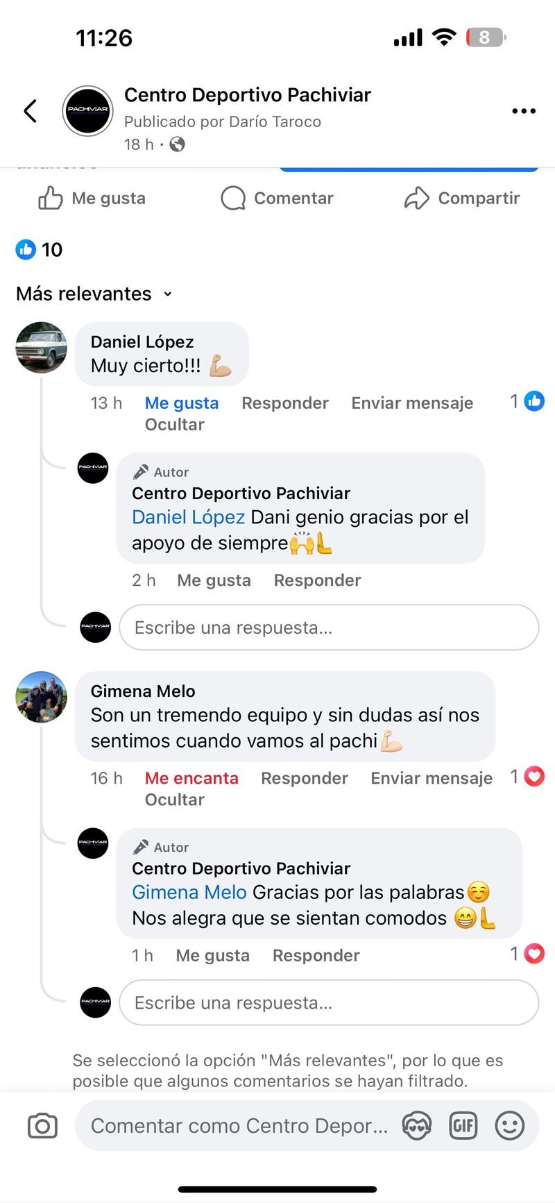 Comentario Facebook